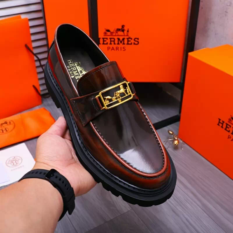 hermes cuir chaussures pour homme s_12312262